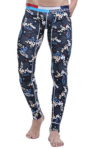 ARCITON Men's Low Rise Leggings Long Johns Thermal Pant US M/with Tag L(Waist: 33'- 35') 5005CKU Leaves