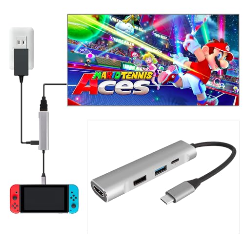 Portable Replacement TV Dock Station for Nintendo Switch/Switch OLED with 4K HDMI Adapter/Type C Port/USB 3.0 Port