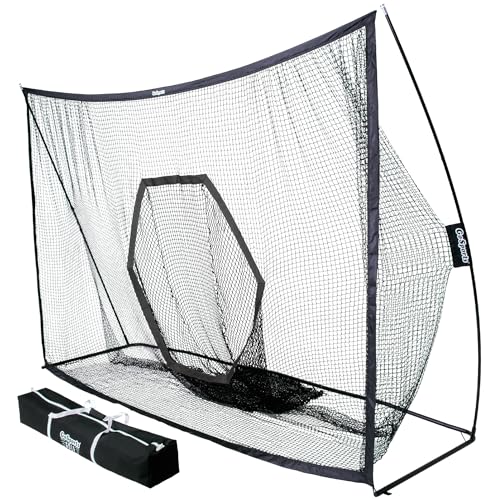 GoSports Golf Practice Hitting Net - Choose Between Huge 10 ft x 7 ft or 7 ft x 7 ft Nets - Personal Driving Range for Indoor or Outdoor Use - Designed by Golfers for Golfers