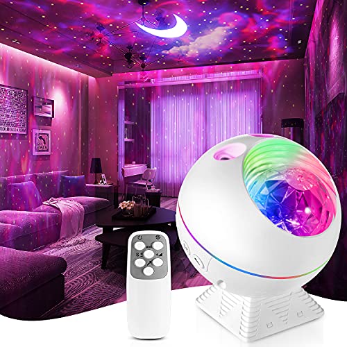 ONEFIRE Galaxy Projector for Bedroom, 43 Lighting Modes Star Projector Galaxy Light, Remote Timer Moon Lamp Ceiling Projector Lights for Bedroom,Voice Control Cloud Lights Room Lights Bedroom Lights