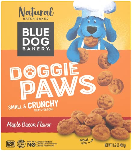 Blue Dog Bakery Natural Dog Treats, Doggie Paws, Maple Bacon Flavor, 16.2oz (1 Count)
