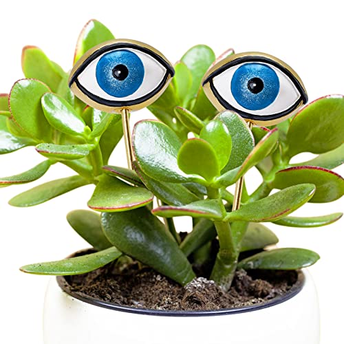 Tuitessine Resin Plant Eyes Stakes Set of 2, Eyeball Garden Plant Accessory, Evil Eye Plant Picks, Indoor Outdoor Plant Pot Decoration, Plant Lover, Plant Mom, Plant Lady Idea