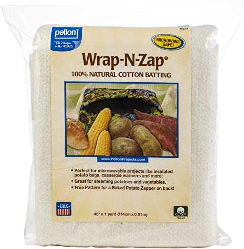 Pellon Wrap-N-Zap 100% Natural Cotton Batting 5/Pk-45'X36', 5 Pack