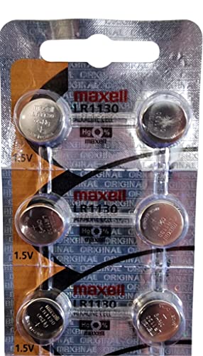 LR1130 (189) Alkaline Button Cell Batteries By Maxell (Pack Of 6)