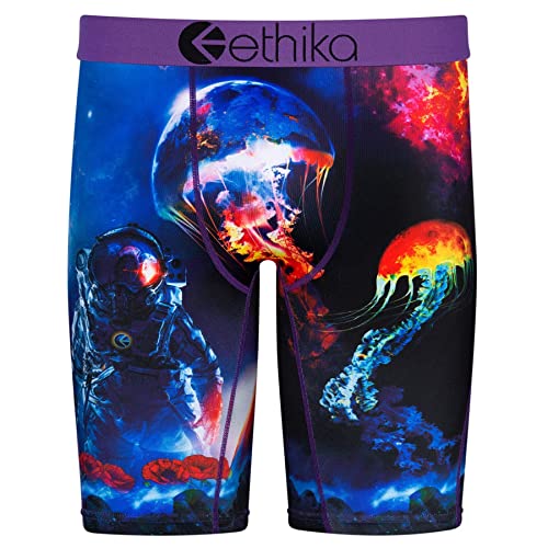 Ethika Mens Staple Boxer Brief | Jelly Abyss (BKB, Large) Black/Blue
