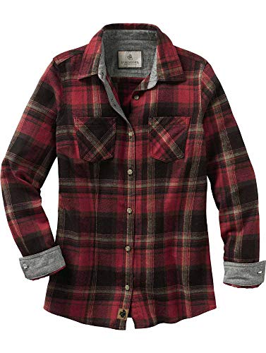 Legendary Whitetails Women's Standard Cottage Escape Flannel Shirt, Forest Plaid, Medium
