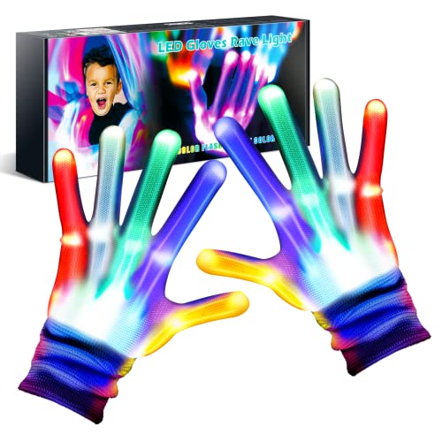 CUUGO LET'S GO! CG Toys for 3-12 Year Old Boys,Light Up Gloves Led Gloves Cool Fun Boys Toys Age 4-6 6-8 8-12 Birthday Party
