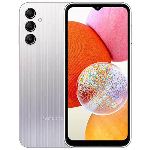 SAMSUNG Galaxy A14 4G LTE (128GB + 4GB) Unlocked Worldwide (Only T-Mobile/Mint/Metro USA Market) 6.6' 50MP Triple Camera + (15W Wall Charger) (Silver (SM-A145M/DS))