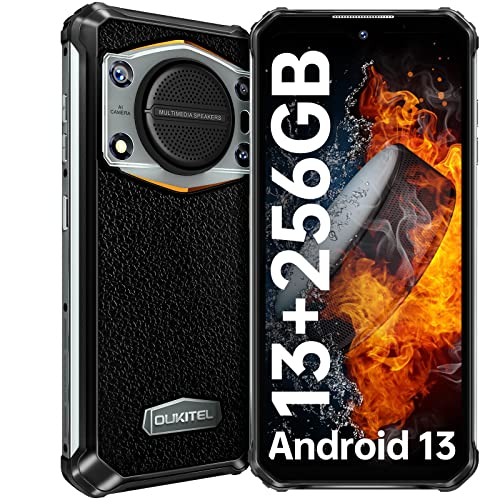OUKITEL WP22 Rugged Smartphone Unlocked,13GB 256GB Android13 Cell Phone,10000mAh Battery 125dB Speaker 6.58' FHD+ Rugged Phone, Helio P90 48MP Camera 20MP Night Vision Mobile Phone,4G Dual Sim OTG NFC