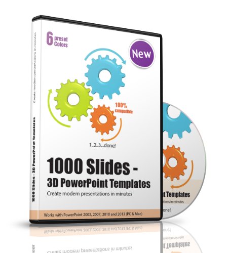 1000 Deluxe 3D Powerpoint Templates, Slides and Charts - Modern Presentations for Business, Companies, Communication, Marketing, Manager, Salesman, Sales, Toastmasters, Entrepreneurs, Consultants, CEOs, Teams, Speakers Etc. - Real product no Download-Link