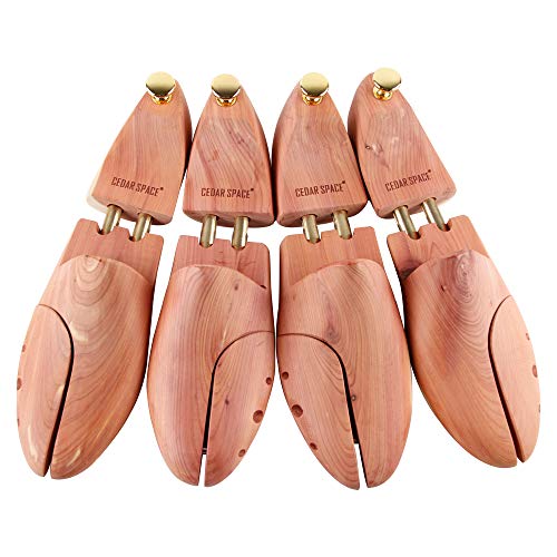 Cedar Space Cedar Shoe Trees for Men, 7.5-14 Sizes Cedar Shoe Trees, 2 Pairs Wooden Shoe Stretcher Tree, 2 Pairs, CS43 -US Size Men10