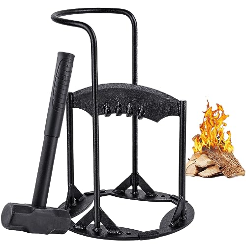 10''x 14.5''Kindling Splitter XL,9LBS Heavy Duty firewood Splitter,Cast Steel Manual Log Splitter Wedge,Unique Half Ring Design,No Sharp Edge,Easy Portability Wood Splitter Tool (10''x 14.5'')