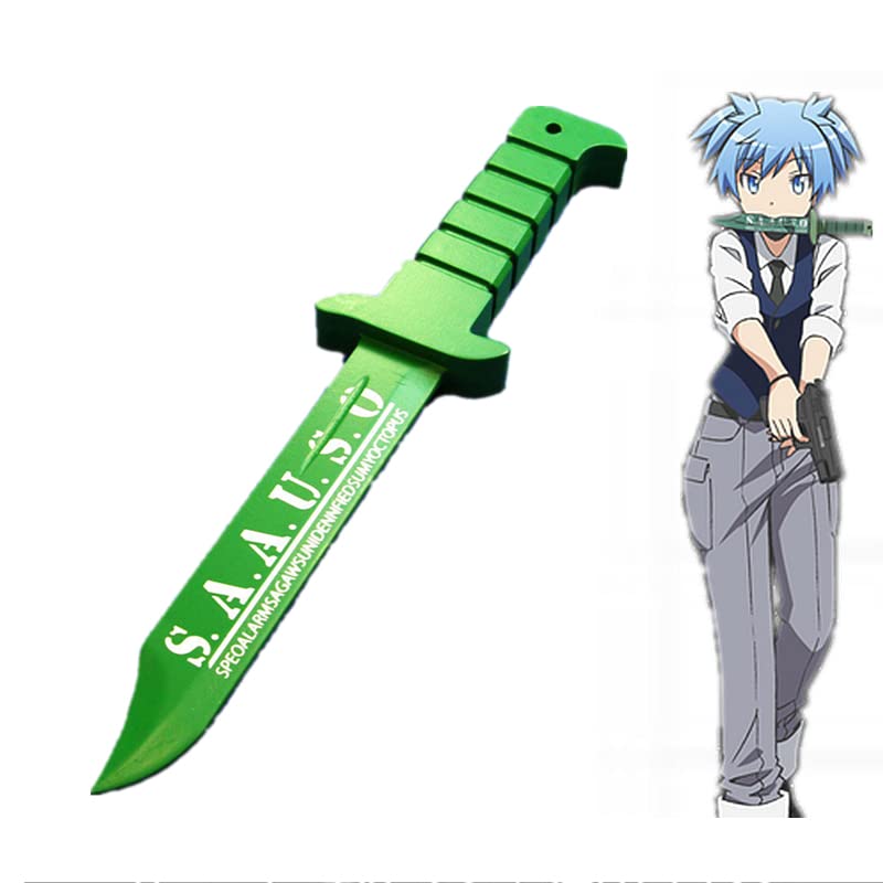 Cosplay Props Assassination Classroom Shiota Nagisa Wood Knife Prop Anime Role Halloween Toys Brown, About 40x25cm