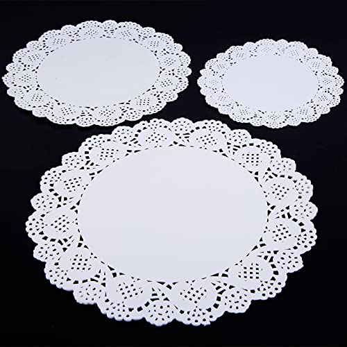 HAKSEN 36 PCS Paper Lace Doilies Combo,Pack 12 each 6.5', 8.5', 10.5'