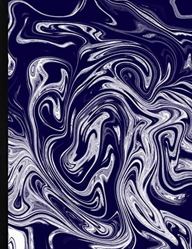 Krisp - Ukulele Tabs Blank Staff Manuscript Paper Music Notebook with Chord Boxes and Lyric Lines for Composing Songs (Navy Blue Marble)