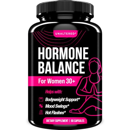 UNALTERED Hormone Balance for Women - First All in One Relief for Fatigue, Bloating, Hot Flashes, Mood Swings, and More - Natural Hormonal Support for PMS, Menopause, PMDD, PCOS - 60 Vegan Capsules