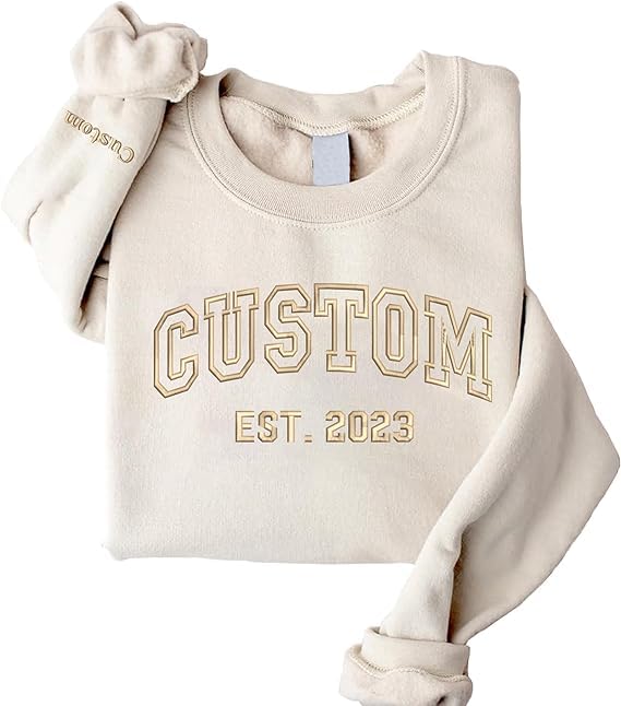 Givesmiles Custom Embroidered Sweatshirts and Hoodie Design Your Own, Personalized Sweatshirts Hoodie For Everyone, Add Your Own Custom Text, Custom Embroidered Hoodie, Mothers Day, Christmas