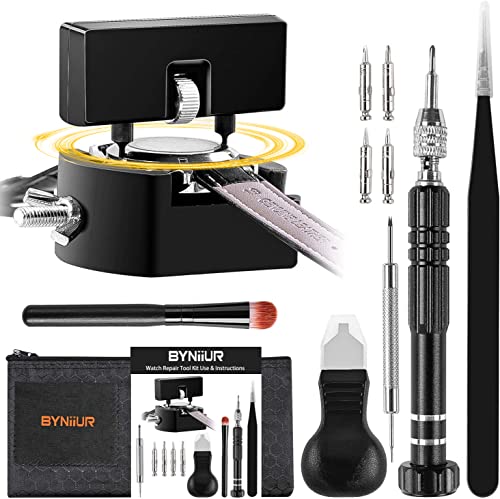 Watch Battery Replacement Tool Kit, BYNIIUR Watch Repair Kit Watch Opener Watch Wrench Back Remover Tool, Watch Battery Changing Kit Watch Repair Tools & Kits, Watch Case Opener Watch Back Opener Tool