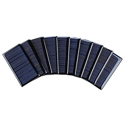 SUNYIMA 10Pcs 5V 60mA Epoxy Solar Panel Polycrystalline Solar Cells for Solar Battery Charger DIY Solar Syatem Kits 68mmx37mm / 2.67'x1.45' 5V Solar Cells