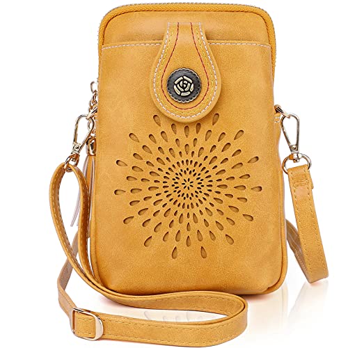 APHISON Mini Cell Phone Purse, PU Leather Small Crossbody Bags for Women, Lightweight Cute Purses with Tassel