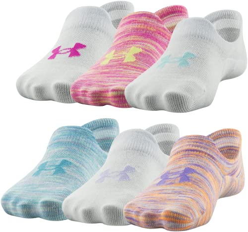 Under Armour Kids' Standard Essential Ultra Low Tab Socks, 6-Pairs, Nebula Purple Assorted, Medium