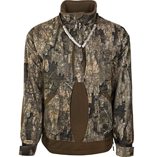 Drake Mens Fleece Lined Guardian Flex Quarter Zip Hunting Jacket, Large, Realtree Timber
