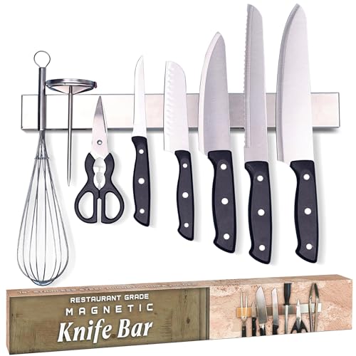 ﻿﻿Island Genius 16 Inch Stainless Steel Magnetic Knife Holder Bar Strip for Wall - Kitchen Knife, Utensil and Tool Storage Organizer Magnet
