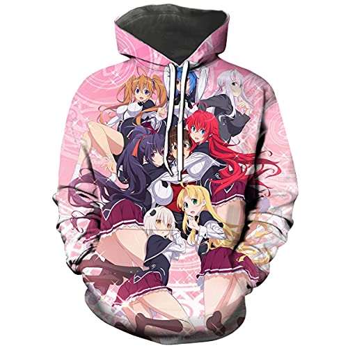 Hisayhe High School DxD Anime Casual Hoodie Sweatshirt Pullover,Colour2,L