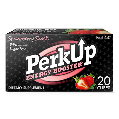 PerkUp Energy Booster (Strawberry Shock, 20) - A healthy alternative to energy drinks. Natural caffeine from green coffee bean with vitamins for energy. No sugar and no crash.
