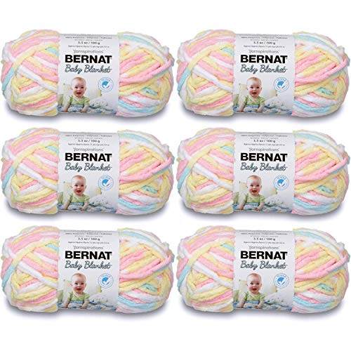 BERNAT Baby Blanket Yarn, 3.5oz, 6-PACK (Pitter Patter)
