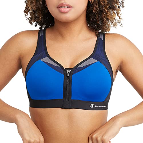 Champion womens Motion Control Zip Sports Bra, Surf the Web, 36D US