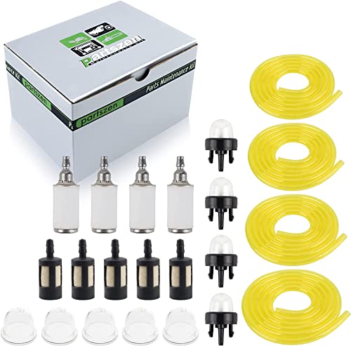 partszen 4 Sizes 4 Feet Fuel Line Hose for Zama Stihl Homelite Poulan Craftsman Husqvarna Trimmer Chainsaw Blower with Fuel Filters,Snap in Primer Bulb,Primer Pouland Bulb