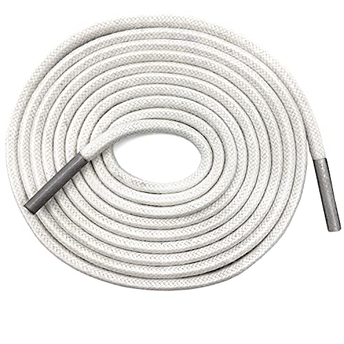 YFINE 31.5' Inch Round Waxed Dress Shoes Shoelaces Boots Shoe Laces White (2 Pair)