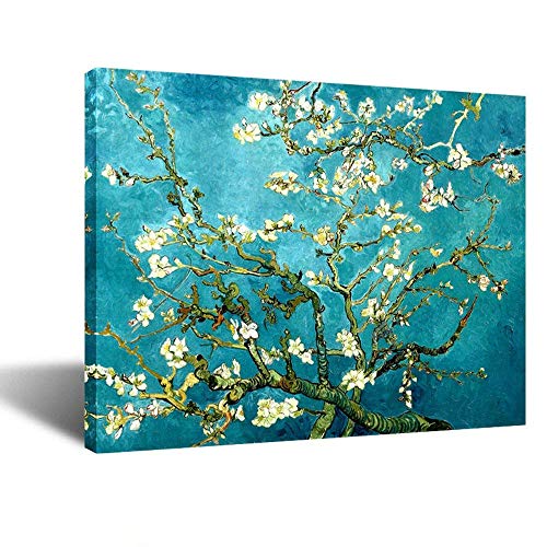 KREATIVE ARTS Canvas Prints Giclee Artwork for Wall Decor, Classic Van Gogh Artwork Oil Paintings Reproduction Almond Blossom Canvas Picture Photo Prints on Canvas Art for Wall (Blue)