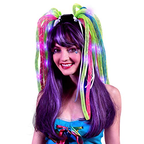 FlashingBlinkyLights Neon Light Up Noodle Rave Headband with Purple LEDs