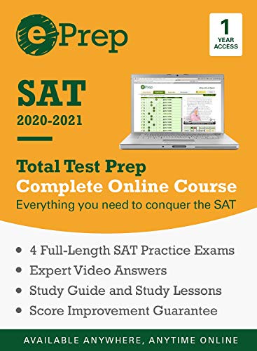 ePrep SAT 2020 - 2021 | Premium Online Course and Study Guide | 1 Year | 4 Full-Length Exams + Video Explanations + Quizzes + Strategies [Online Code]