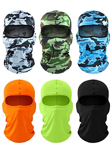 6 Pieces Face Balaclava Ski Mask Cover Winter Ice Silk UV Protection Full Cover for Women Men Outdoor Sports