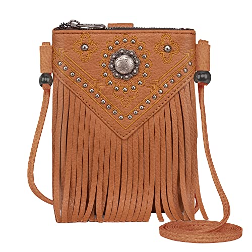 Montana West Leather Crossbody Cell Phone Purses for Women Western Crossbody Bag Wallet Pouch PH02-209BR