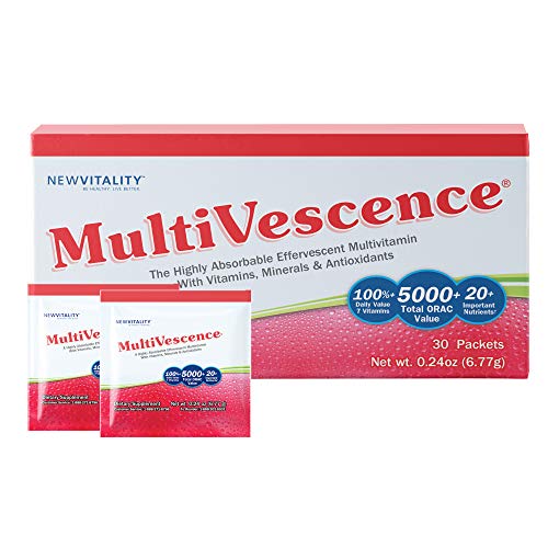 Multivescence Multivitamin Drink - Health & Immunity System Support Supplement - Vitamins, Minerals, Antioxidants, Nutrients – 1000mg Vitamin C plus B12, D, Calcium, Zinc – Travel (30 Packets)