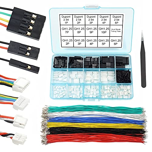 GH1.25 to Dupont2.54 Pre-Crimped Cables and Connectors Kit Compatible with JST GH 1.25mm for Pixhawk4 Pixhawk 6C 6X 20cm Silicone Wire