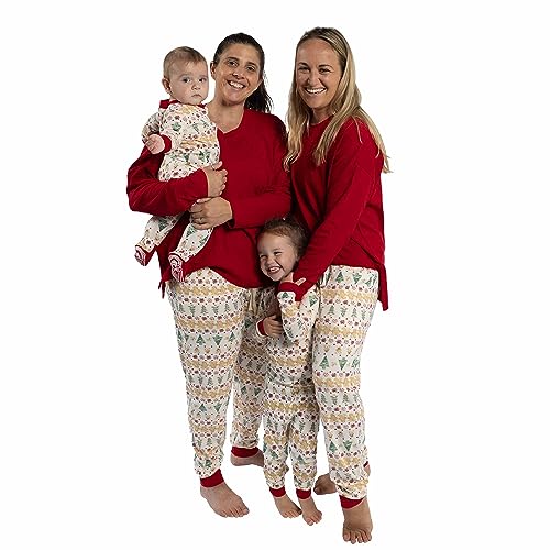 Burt's Bees Baby Baby Toddler 2-Piece Family Jammies Matching Holiday Organic Cotton Pajamas, Gingerbread Fair Isle, 3T