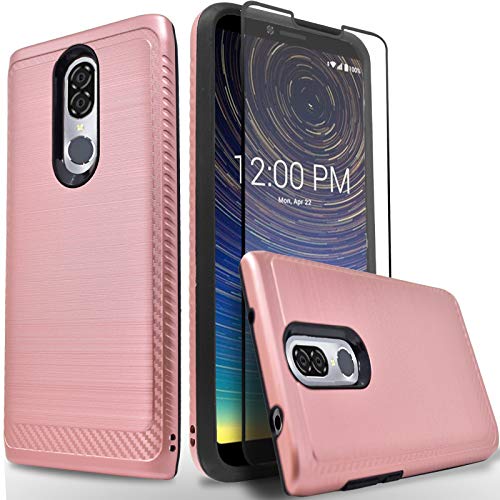 Circlemalls Coolpad Legacy Case, with [Tempered Glass Protector] 2-Piece Style Durable Hybrid Drop Protection Phone Cover-Rose Gold