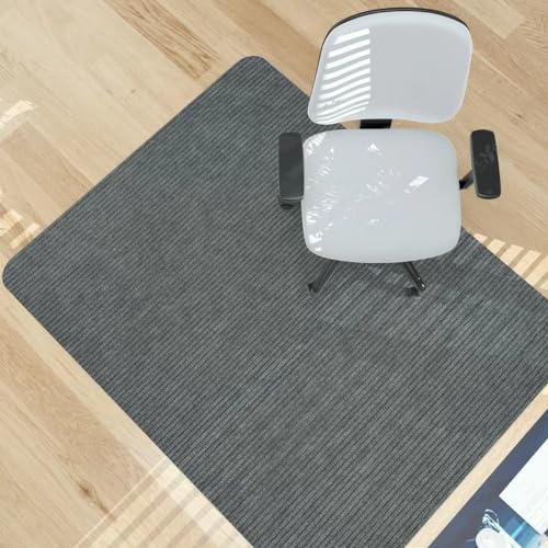 Placoot Desk Chair Mat for Hardwood Floor Corduroy Surface 1/6' Thick 55'x35' Office Chair Mat for Rolling Chairs-100% Large Anti-Slip Backing Under Desk Low-Pile Office Rug Floor Mat for Office/Home