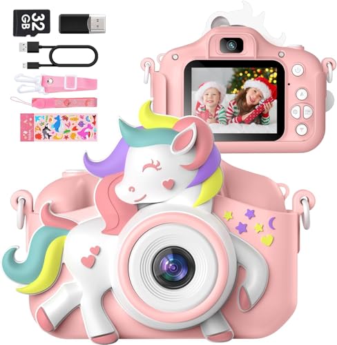 Kids Camera for 3-8 Years Old Toddlers Childrens Boys Girls Selfie Camera 20.0 MP HD 1080P IPS Screen Dual Digital Toy Camera for Kids Christmas Birthday Gifts