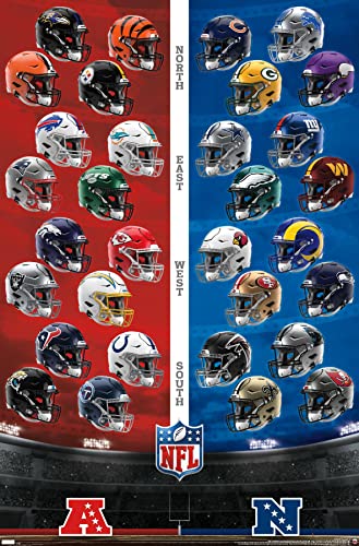 Trends International NFL League - Helmets 22 Wall Poster, 22.375' x 34', Unframed Version