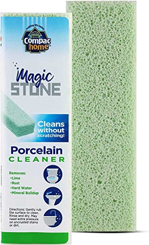 COMPAC HOME Magic-Stone Porcelain Cleaner, Green Product, Made from Recycled Glass, Scouring Stick Toilet Cleaner, Removes Stubborn Lime Stains from Porcelain or Bathroom Fixtures, 2 Count