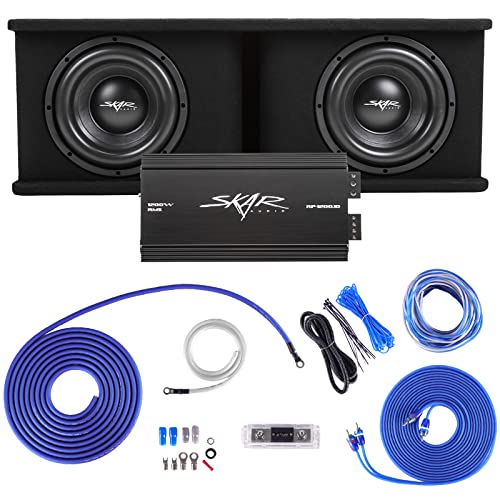 Skar Audio Dual 10' Complete 2,400 Watt SDR Series Subwoofer Bass Package - Includes Loaded Enclosure with Amplifier