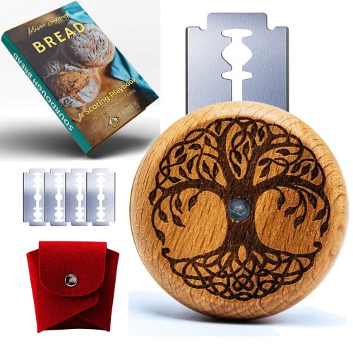 Ufo Bread Lame Scoring Tool - Bread Lame Cutter for Sourdough, Handcrafted Bread Making Bakers Razor Scorer Blade Banneton Cutter Scoring Knife with Ebook and 5 Razor Blades…