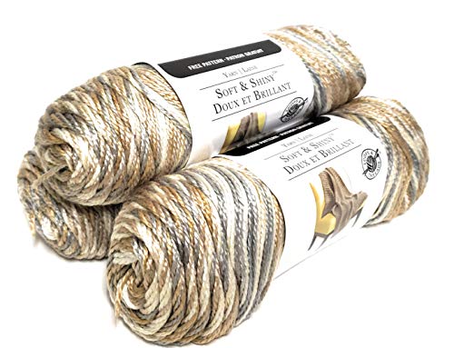 3 Pack - Soft & Shiny Yarn by Loops & Threads - 4 Ounces Each (12 Ounces Total) - Shimmer