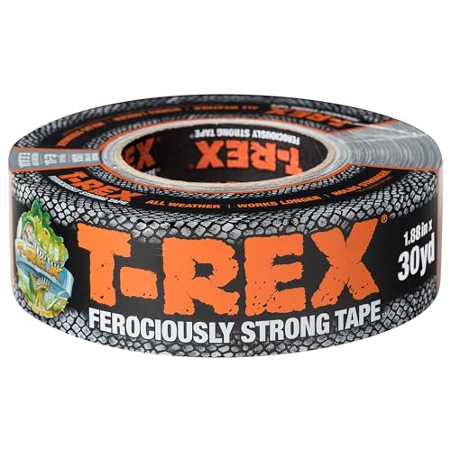 T-Rex Tape Heavy Duty Duct Tape with UV Resistant & Waterproof Backing for Ferociously Strong Repairs, 1.88' x 30 yd, Gunmetal Gray, 1 Roll